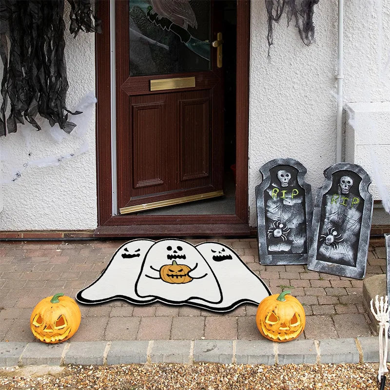 Spook Up Your Space with the VIKAMA Bloody Handprint Halloween Bath Mat – Perfect for Entrance, Bathroom, and More!