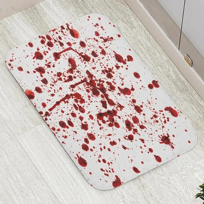 Spook Up Your Space with the VIKAMA Bloody Handprint Halloween Bath Mat – Perfect for Entrance, Bathroom, and More!