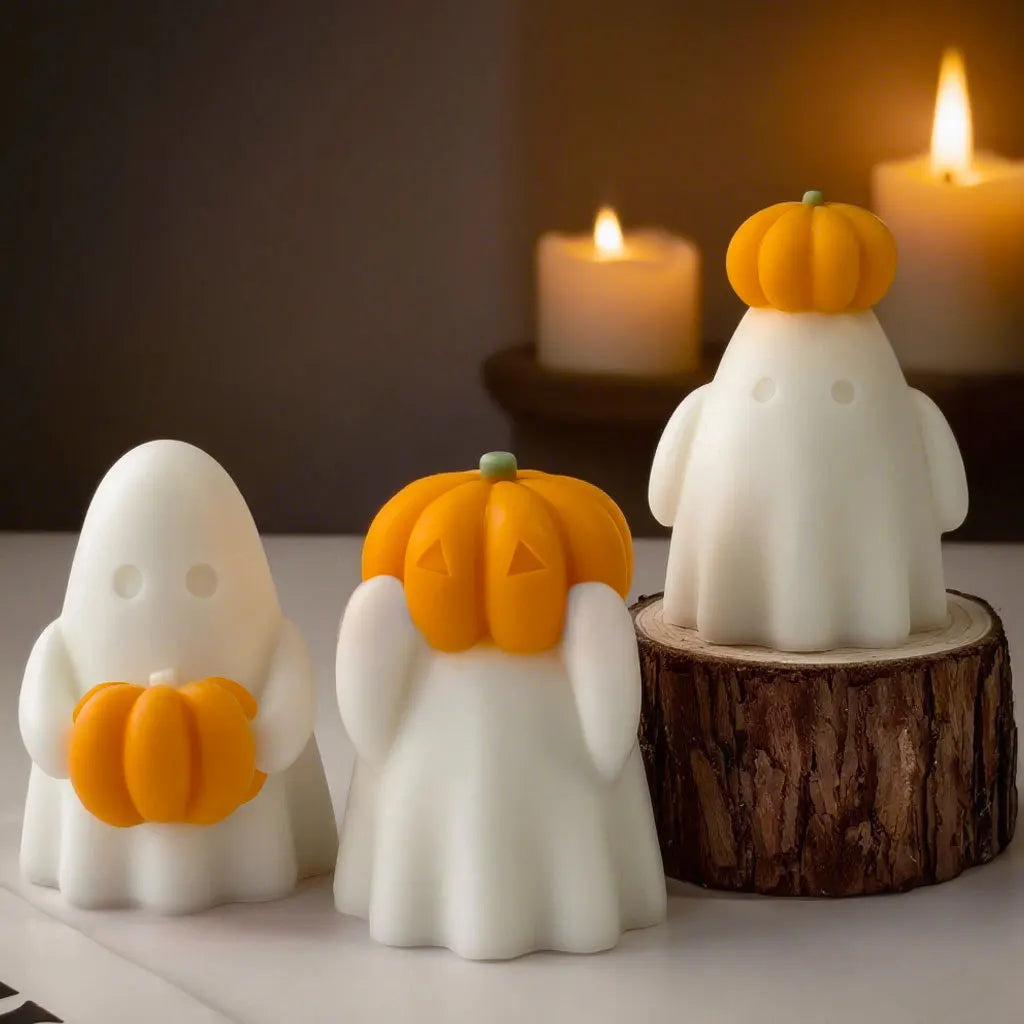 Create Spooktacular Candles with Our 3D Halloween Pumpkin Silicone Mold - Perfect for DIY Ghost Aroma Candles and More!