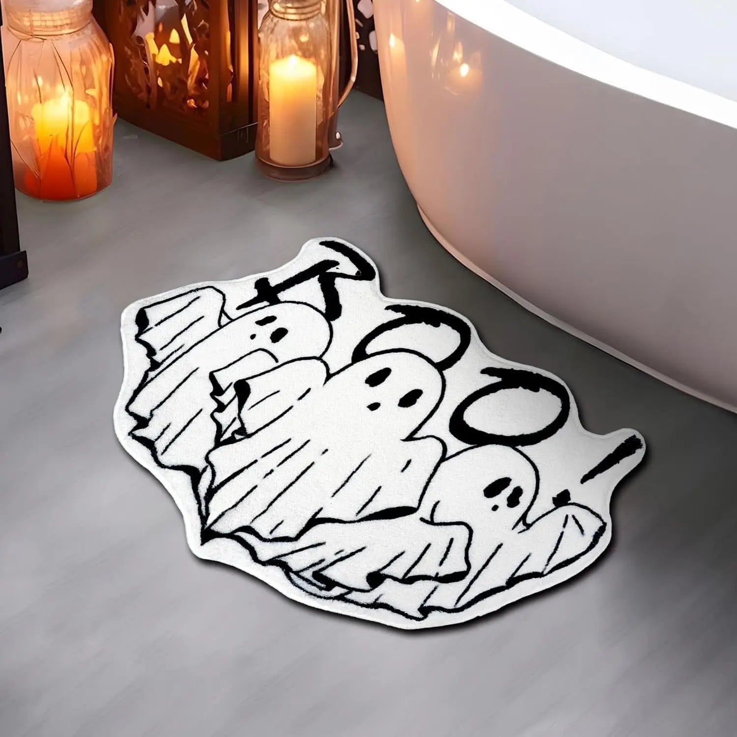 Spook Up Your Space with the VIKAMA Bloody Handprint Halloween Bath Mat – Perfect for Entrance, Bathroom, and More!