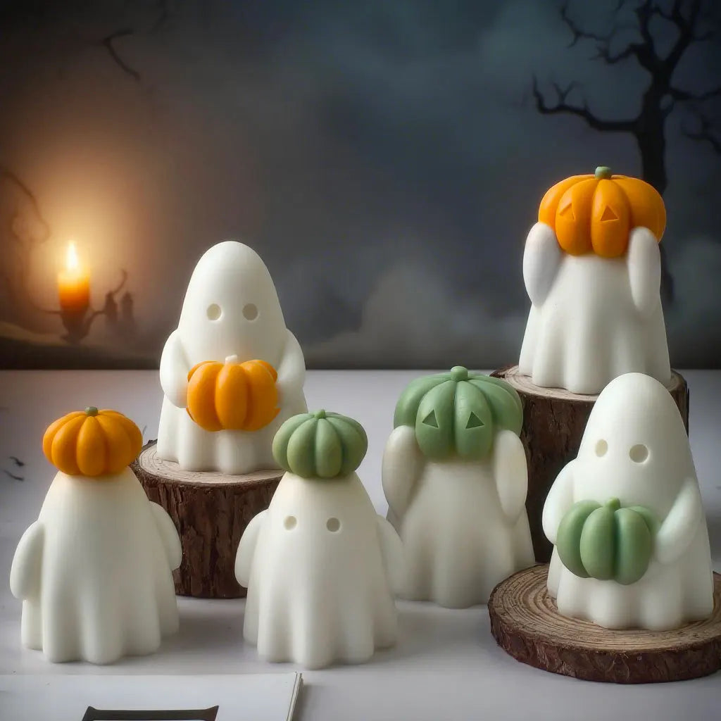 Create Spooktacular Candles with Our 3D Halloween Pumpkin Silicone Mold - Perfect for DIY Ghost Aroma Candles and More!